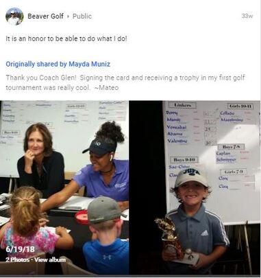 Coach Glen Beaver's students excel in golf tournaments.
